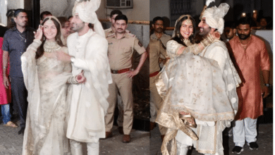 Photo of Ranbir Kapoor carries Alia Bhatt in his arms amidst first public appearance: pics
