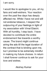 Akshay Kumar's old cigarette ad goes viral after actor apologises for endorsing a tobacco brand