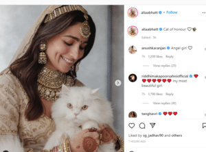 Newlywed Alia Bhatt shares pics in her Sabyasachi bridal look, poses with pet cat Edward