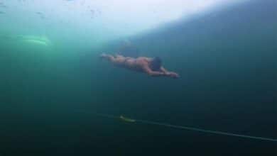 Photo of Woman swims nearly 300 feet under ice for Guinness World Record