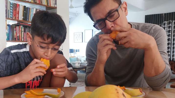 Aamir Khan and son Azad gorge on mangoes, fans say 'waiting for Laal Singh Chaddha'