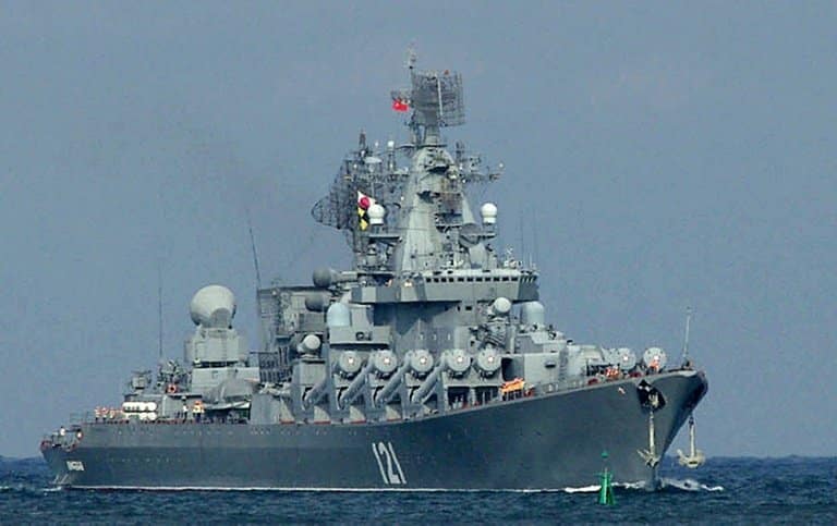 Russian warship hit by two Ukrainian missiles before sinking
