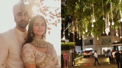 Photo of Vastu lit up for Ranbir Kapoor-Alia Bhatt’s post-wedding bash, Bollywood celebs arrive