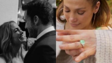 Photo of Jennifer Lopez and Ben Affleck are engaged! Singer flaunts huge green diamond ring