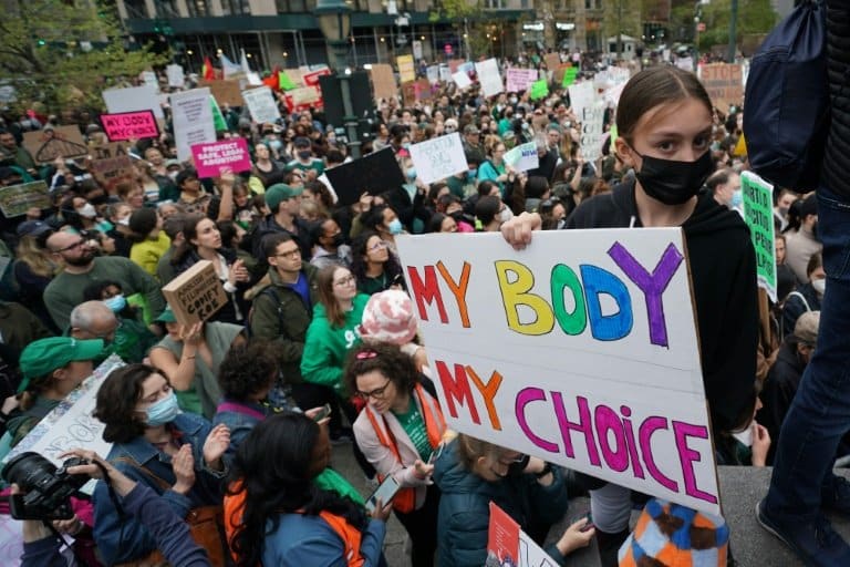 'Fight, fight, fight': New Yorkers protest Supreme Court abortion draft