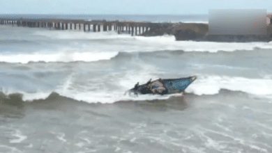 Photo of Watch: Fishermen narrowly escape death after being hit by waves of Cyclone Asani