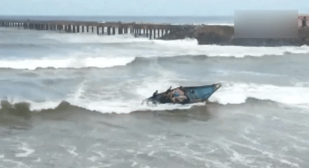 Watch: Fishermen narrowly escape death after being hit by waves of Cyclone Asani