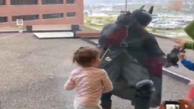Photo of Watch: Children meet Batman at hospital