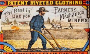 Levi Strauss and Jacob Davis receive patent for blue jeans