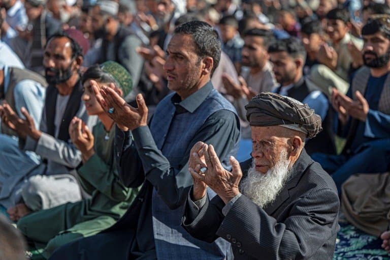 Afghan leader hails 'security' in rare appearance to mark Eid