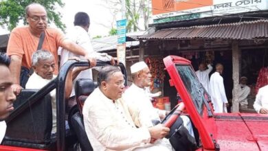 Photo of Hasan Mahmud exchanges Eid greetings at Sukhbilash village