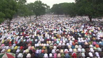 Photo of Devotees offer Eid prayer at Sholakia amid sporadic rain