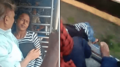 Photo of WATCH: Horrifying old video shows woman escaping death after falling off train