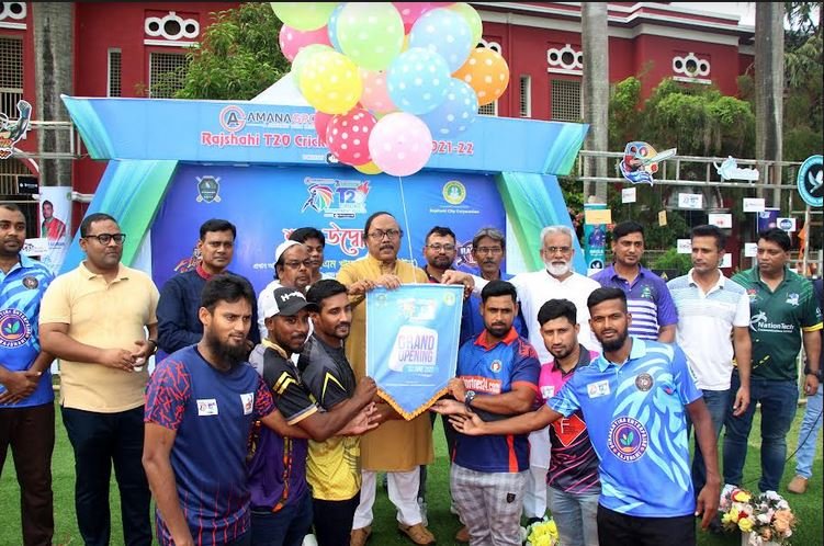 Bangabandhu Gold Cup T-20 Cricket Tournament began amid a colorful ceremony here for the second time today. Rajshahi Divisional Cricketers Association is hosting the tournament supported by Rajshahi City Corporation (RCC) at Rajshahi College playground aimed at generating new more national standard cricketers. RCC Mayor AHM Khairuzzaman Liton as the chief guest rolled out the tournament through releasing balloons before a large number of cricketers and other cricket-loving people this afternoon. Former Captain of National Cricket Team Khaled Masud Pilot, FBCCI Director Shamsuzzaman Awal and Rajshahi College Principal Professor Abdul Khaleque, among others, were present at the opening ceremony. According to the sources concerned, a total of six teams will take part in the tournament and the matches will be held at Freedom Fighters Memorial Stadium in a single league method. The teams are: Shaheed Shamsul Alam Smrity Sangsad, Mukti Sangha, Raima Rangers, Nationtech Cricketers and Fighter Rajshahi. Speaking on the occasion, Mayor Liton said more talented cricket players are expected to come out from the tournament and they will play in national teams. He added that the present government under the dynamic and visionary leadership of Prime Minister Sheikh Hasina has been implementing diversified programmes to elevate the country's sports sector.