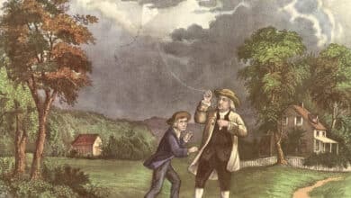 Photo of On this day June 10, Benjamin Franklin flies kite during thunderstorm