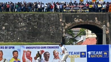 Photo of Sri Lanka protests reach cricket fences at Galle Test