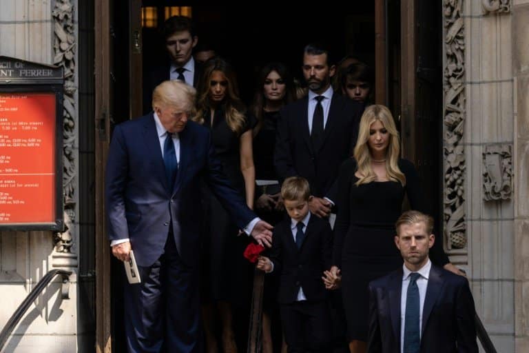 Trumps bid farewell to Ivana at funeral in New York