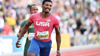 Photo of Kerley wins world 100m gold in US clean sweep
