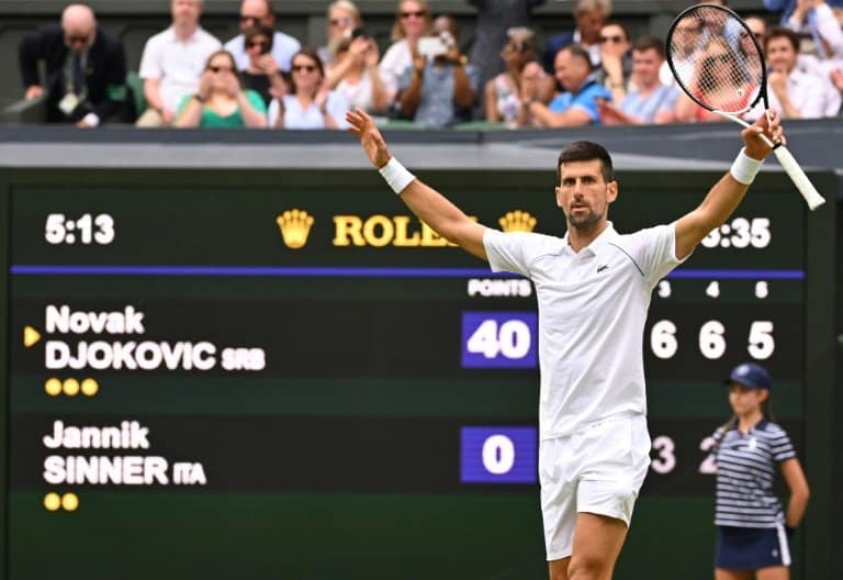 Djokovic battles into Wimbledon semi-finals as Jabeur makes history