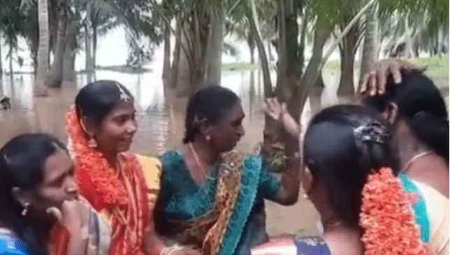 WATCH: Bride reaches groom's house in boat during heavy rainfall