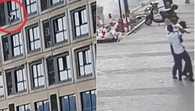 Video shows man heroically saving girl’s life from fifth-floor fall
