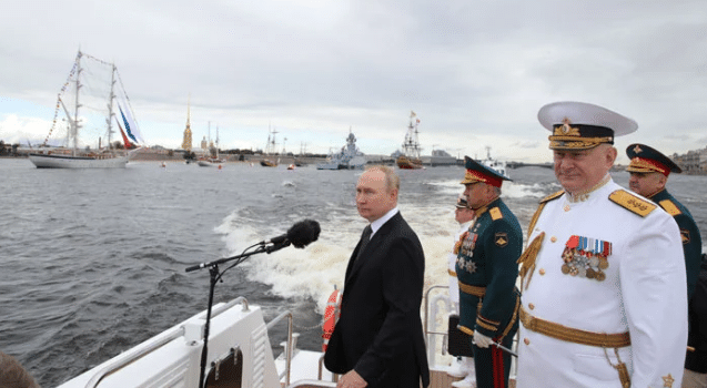 On navy day, Putin says United States is main threat to Russia