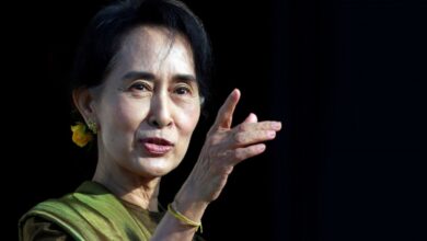 Photo of Myanmar’s Suu Kyi testifies in election fraud trial