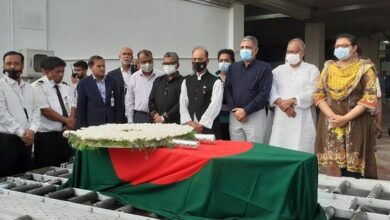 Photo of Body of AL leader Mukul Bose reaches Bangladesh