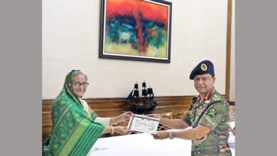 Photo of Army Chief hands over Tk 10cr to PM for flood victims