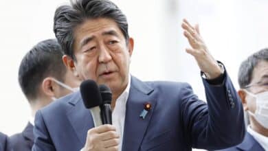 Photo of Former Japanese PM Shinzo Abe departs