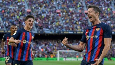 Photo of Lewandowski bags double for ‘blessed’ Barca, Benzema srikes late for Real