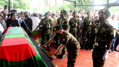 Photo of Sajeda Chowdhury laid to eternal rest at Banani graveyard