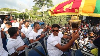 Photo of In pictures: Sri Lankan team receives grand welcome upon return