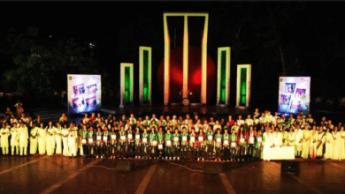 Photo of Sammilita Sangskritik Jote accords reception to SAFF women champions