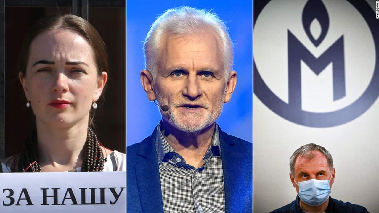 Human rights campaigners of Belarus, Russia and Ukraine win Nobel in Peace