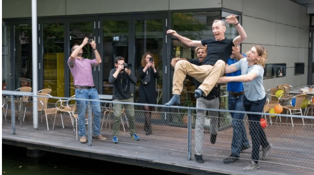 WATCH: Svante Paabo’s colleagues celebrate his Nobel prize with a splash