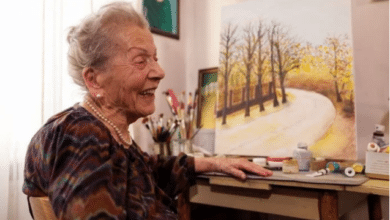 Photo of Woman marks 100th birthday by staging her own art exhibition
