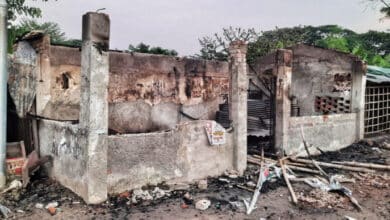Photo of BNP office torched, Khulna Railway station, AL office attacked