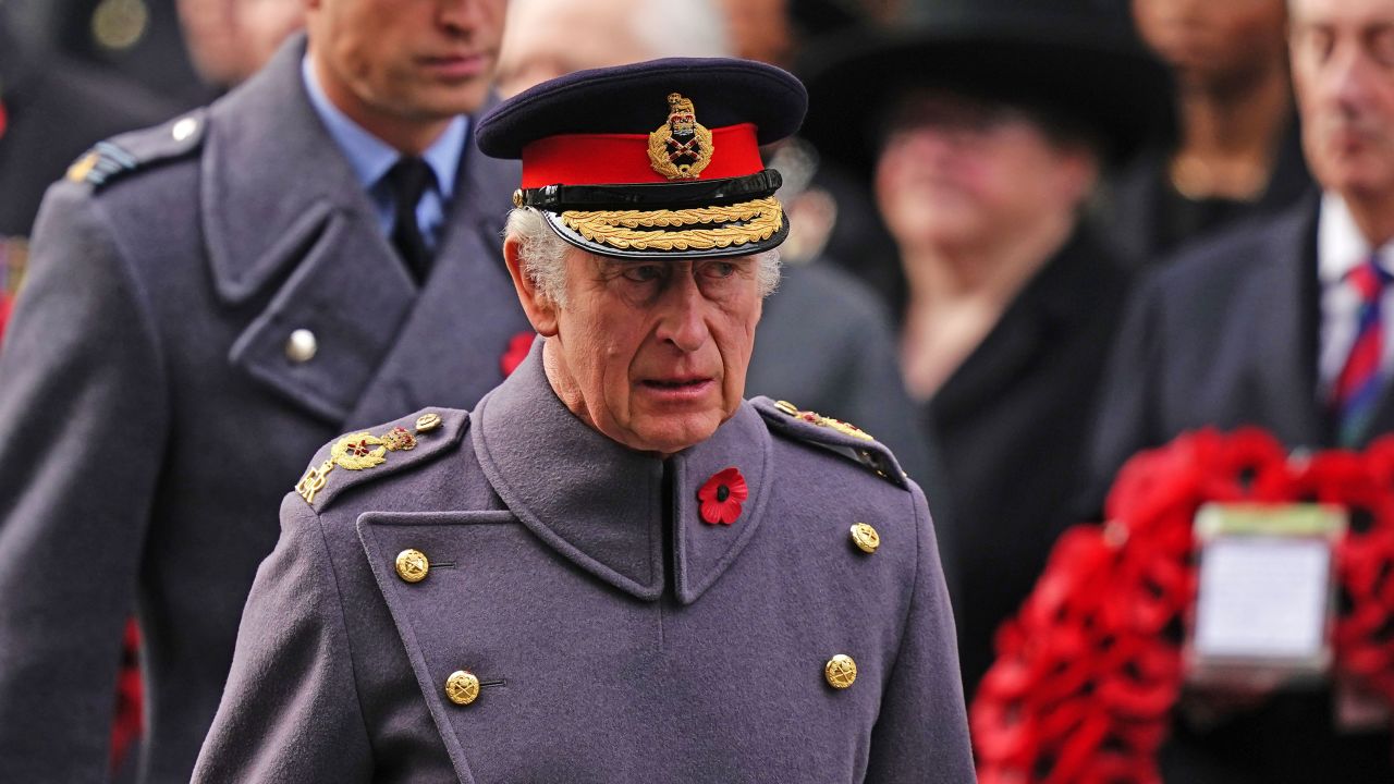 King Charles leads Remembrance Day silence for first time as British monarch