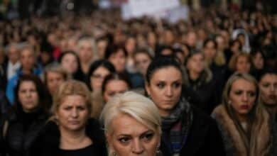 Photo of Serb women in Kosovo protest against ‘ghettoisation’