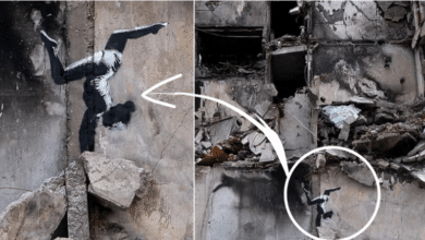 Photo of British street artist ‘Banksy’ creates mural art on destroyed buildings in Ukraine; check out viral Instagram post