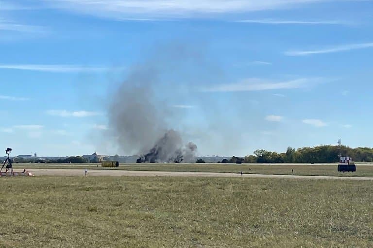Two dead as WWII planes collide during Dallas air show