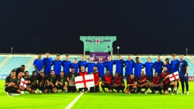 Photo of Golden moment for workers as they meet World Cup stars