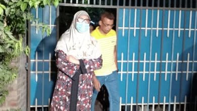 Photo of Detained female doctor Fatema Siddika in Rajshahi shown arrested in explosive case
