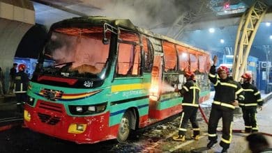 Photo of Bus torched in Gulistan