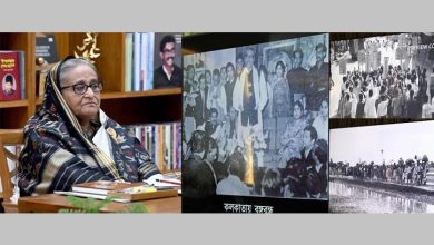 Photo of Sheikh Hasina witnesses draft copy of documentary ‘Mujib in Calcutta’